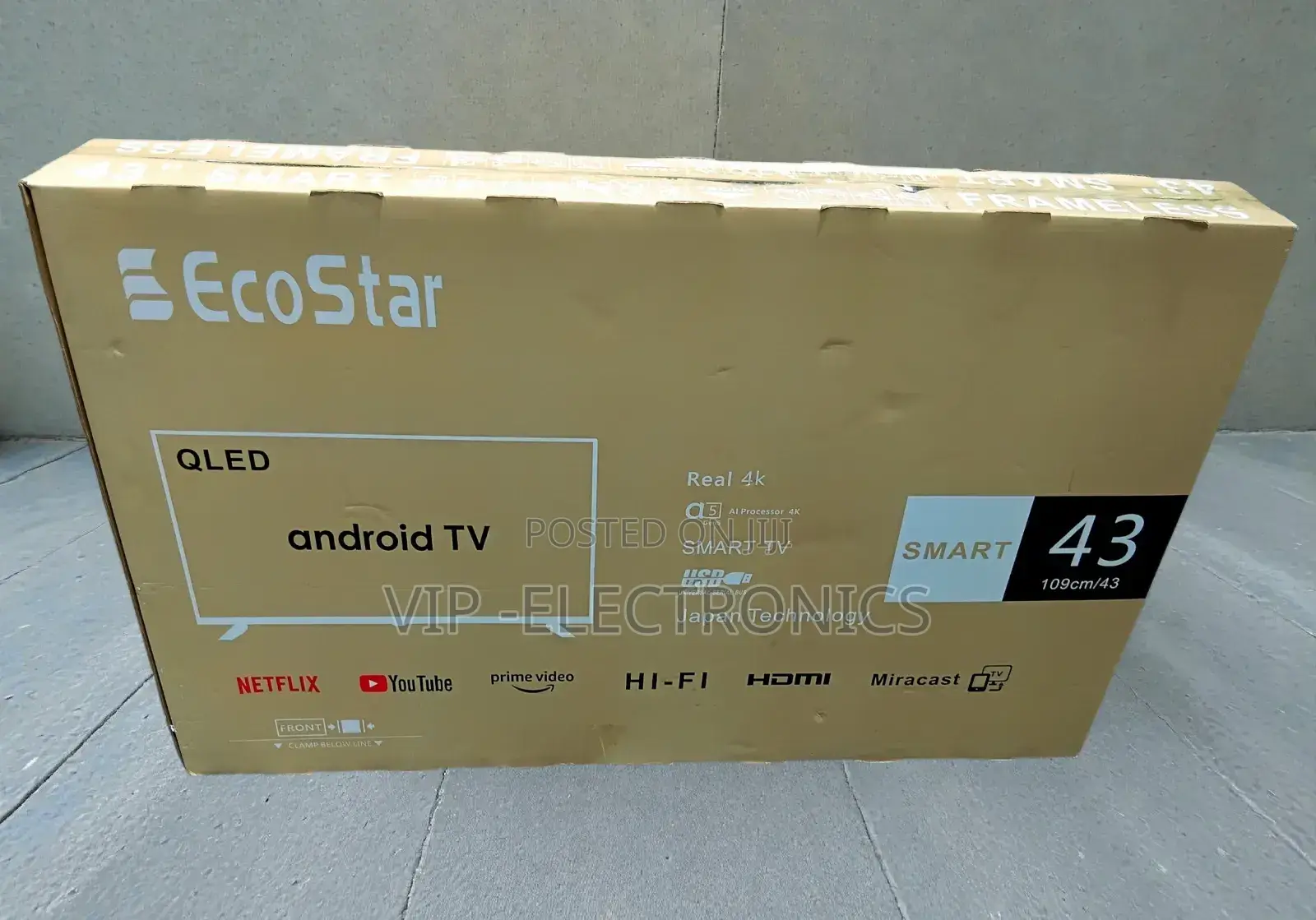 Ecostar 43 Inch Tv Smart Qled Frameless New 2025 Model Original