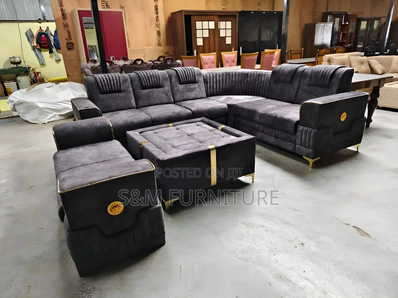Dishy L Shape Sofa Set With Premium Quality (ሶፋ).