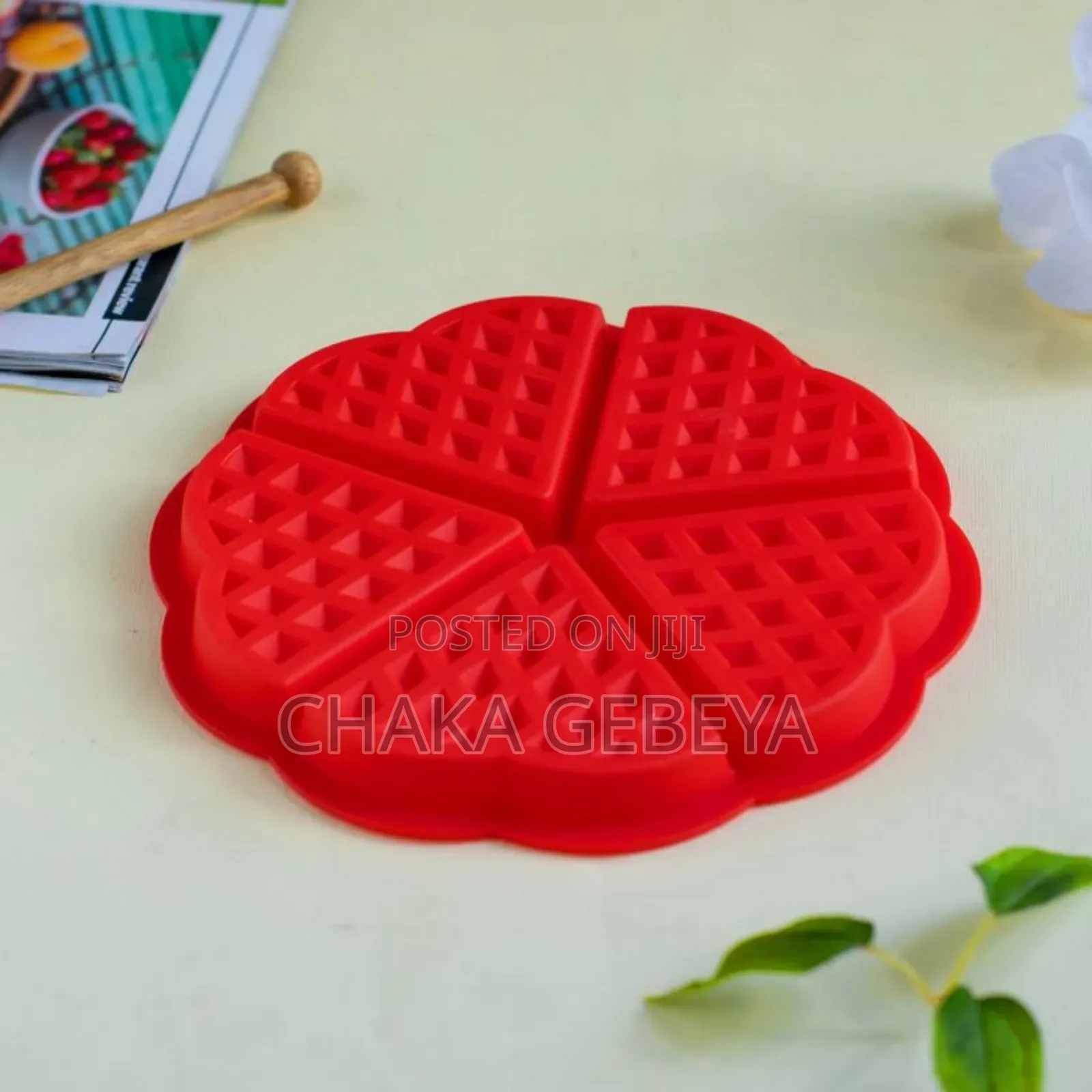 Silicone Waffle Mould - Heart Shape - 5 Cavities