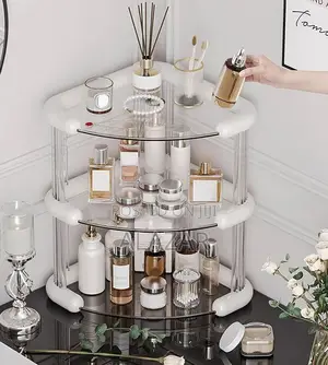 3 Tiers Corner Cosmetics Storage Shelf