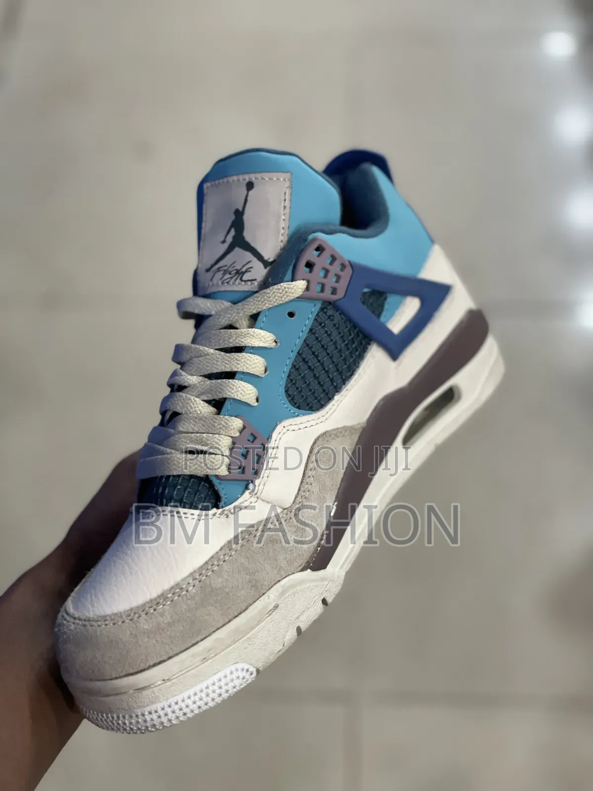 Rare Air Jordan 4 White Grey Teal Brown [With Free Delivery ]