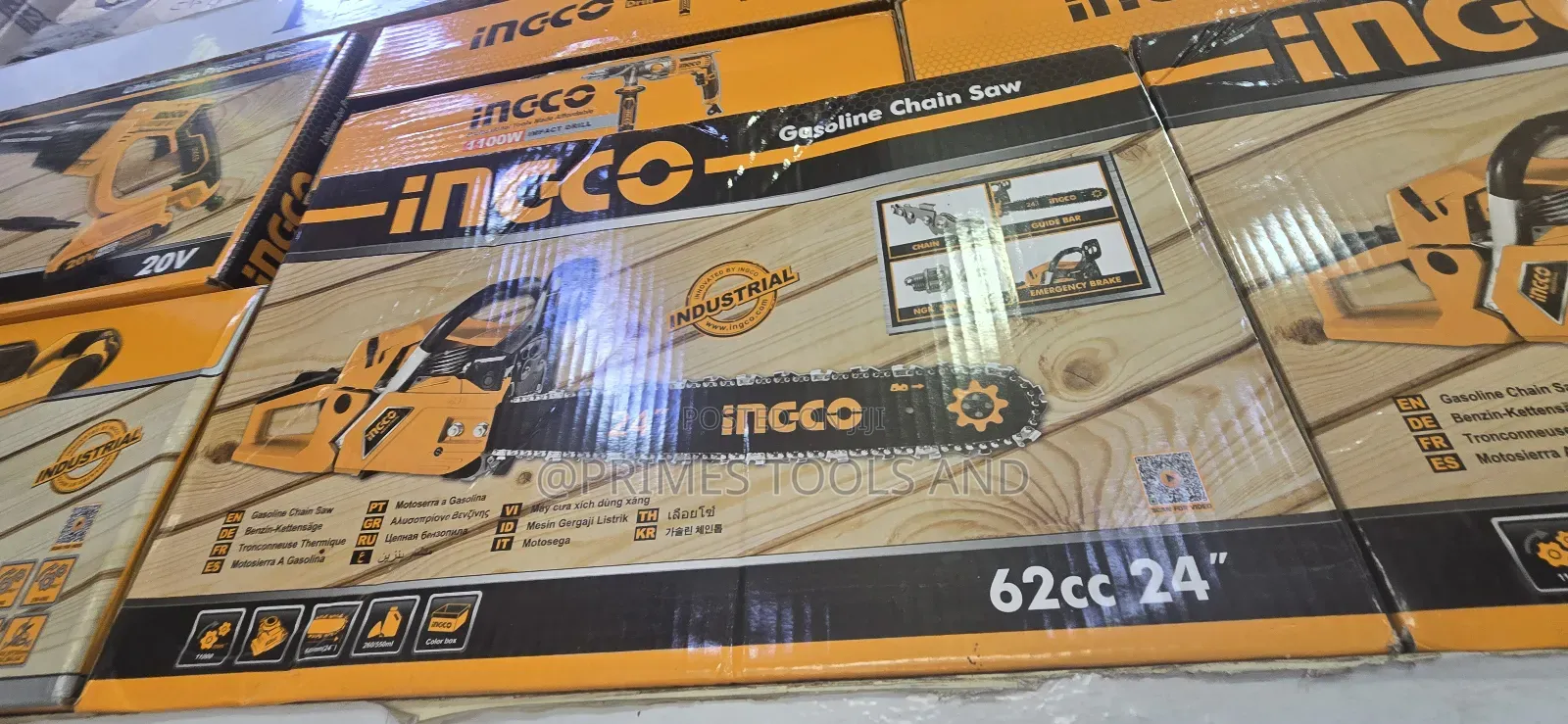 Ingco Gasoline Chain Saw – 62cc | 24”