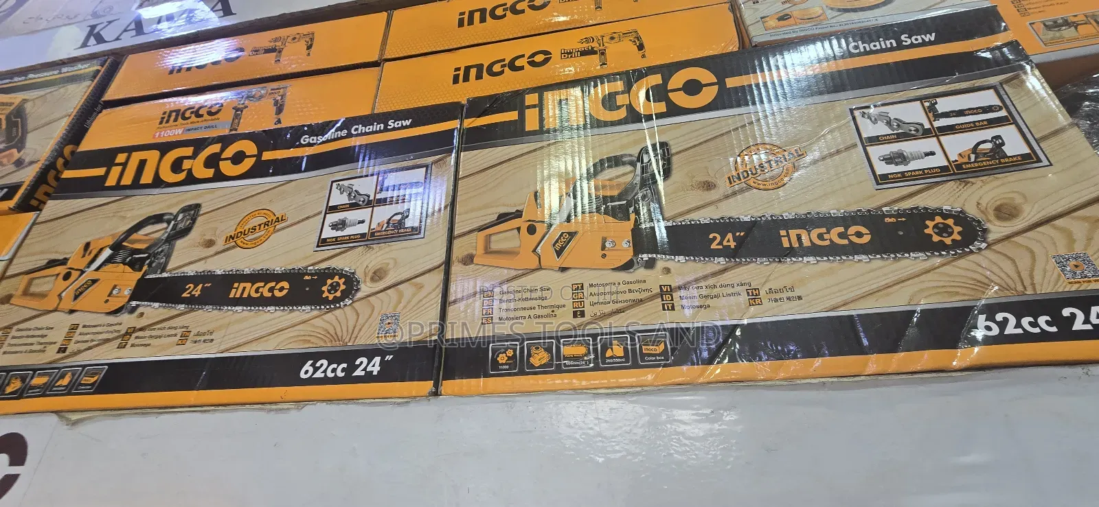 Ingco Gasoline Chain Saw – 62cc | 24”