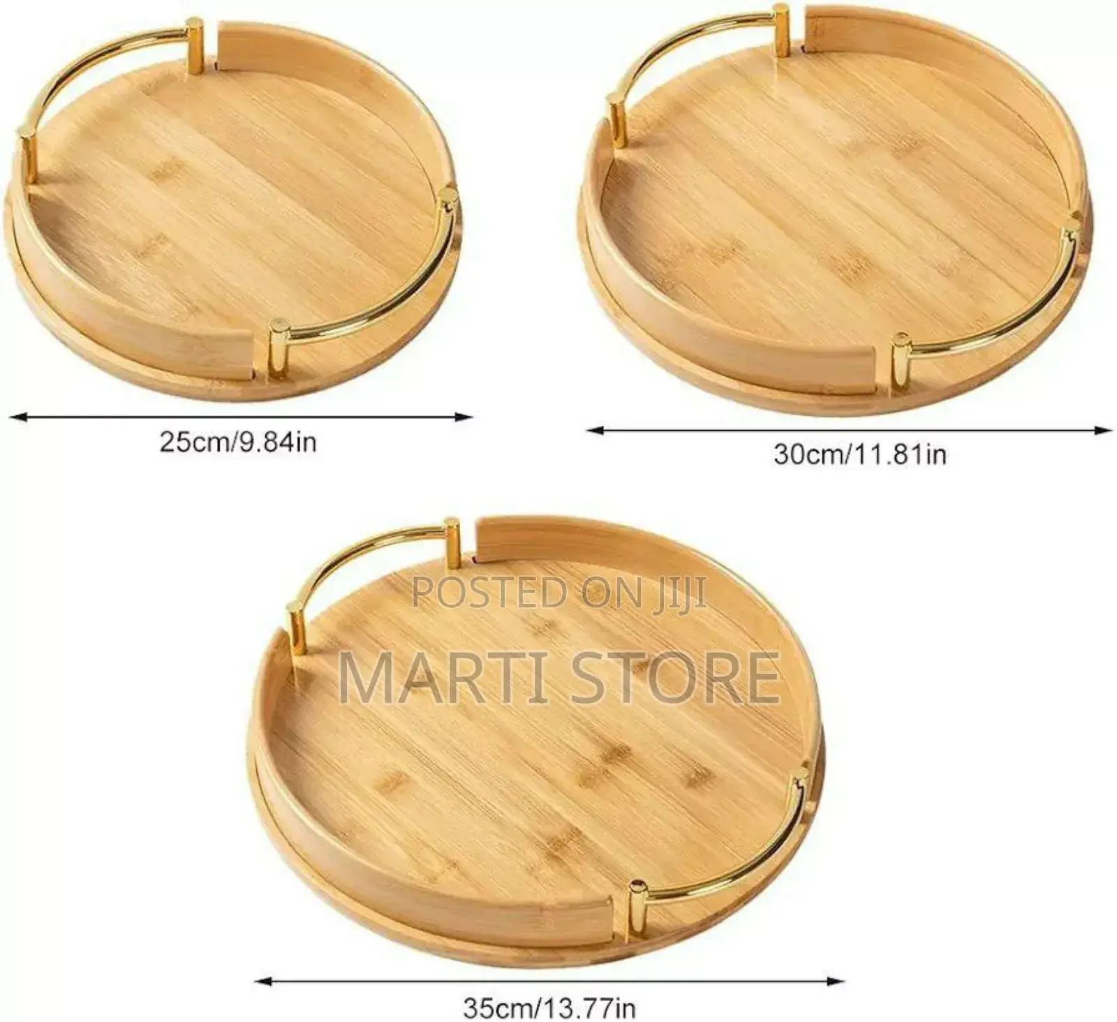 3 Pcs Bamboo Pallet Food Tray