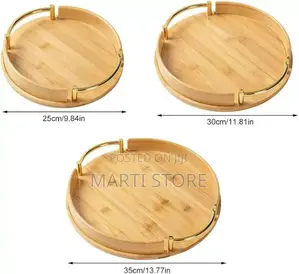 3 Pcs Bamboo Pallet Food Tray