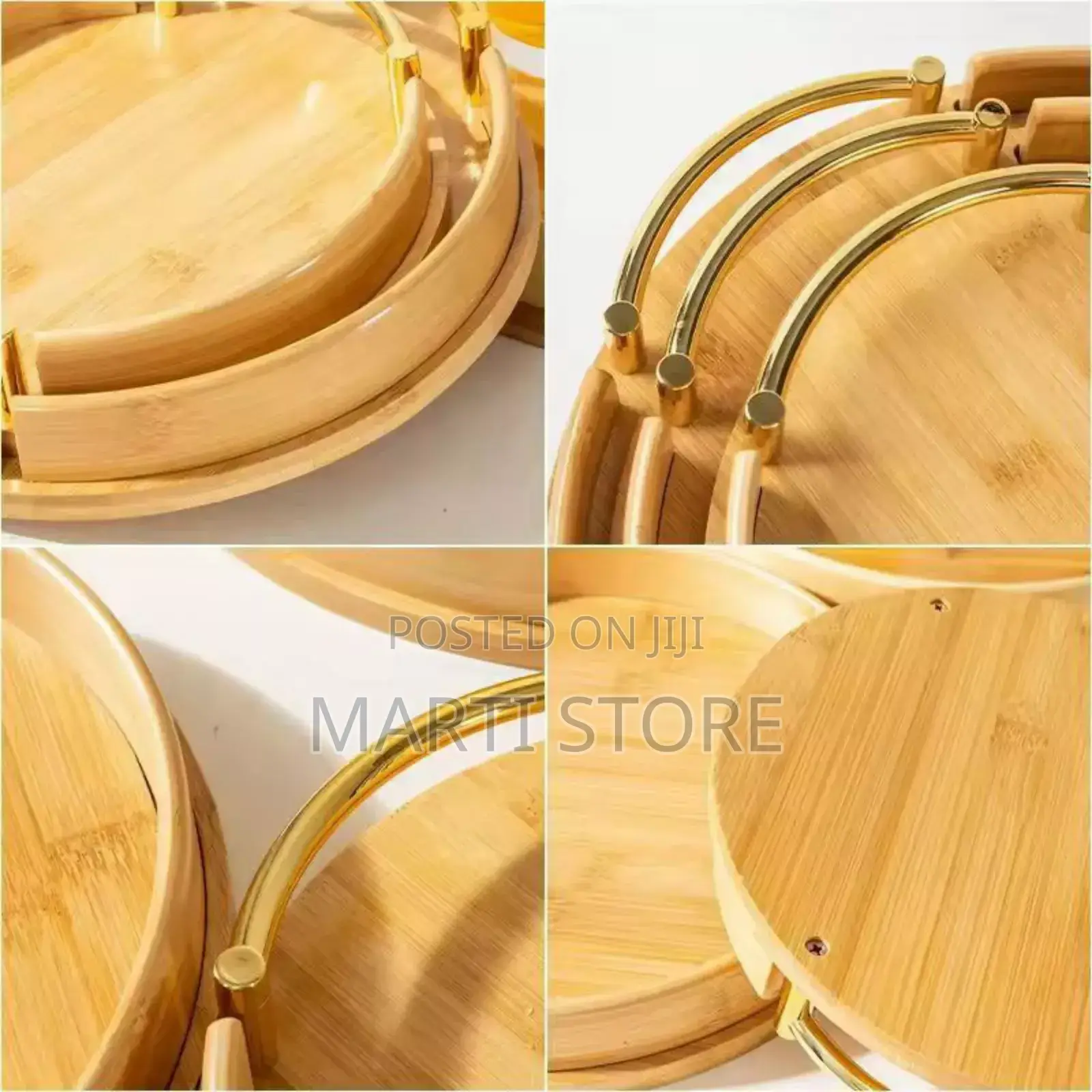3 Pcs Bamboo Pallet Food Tray