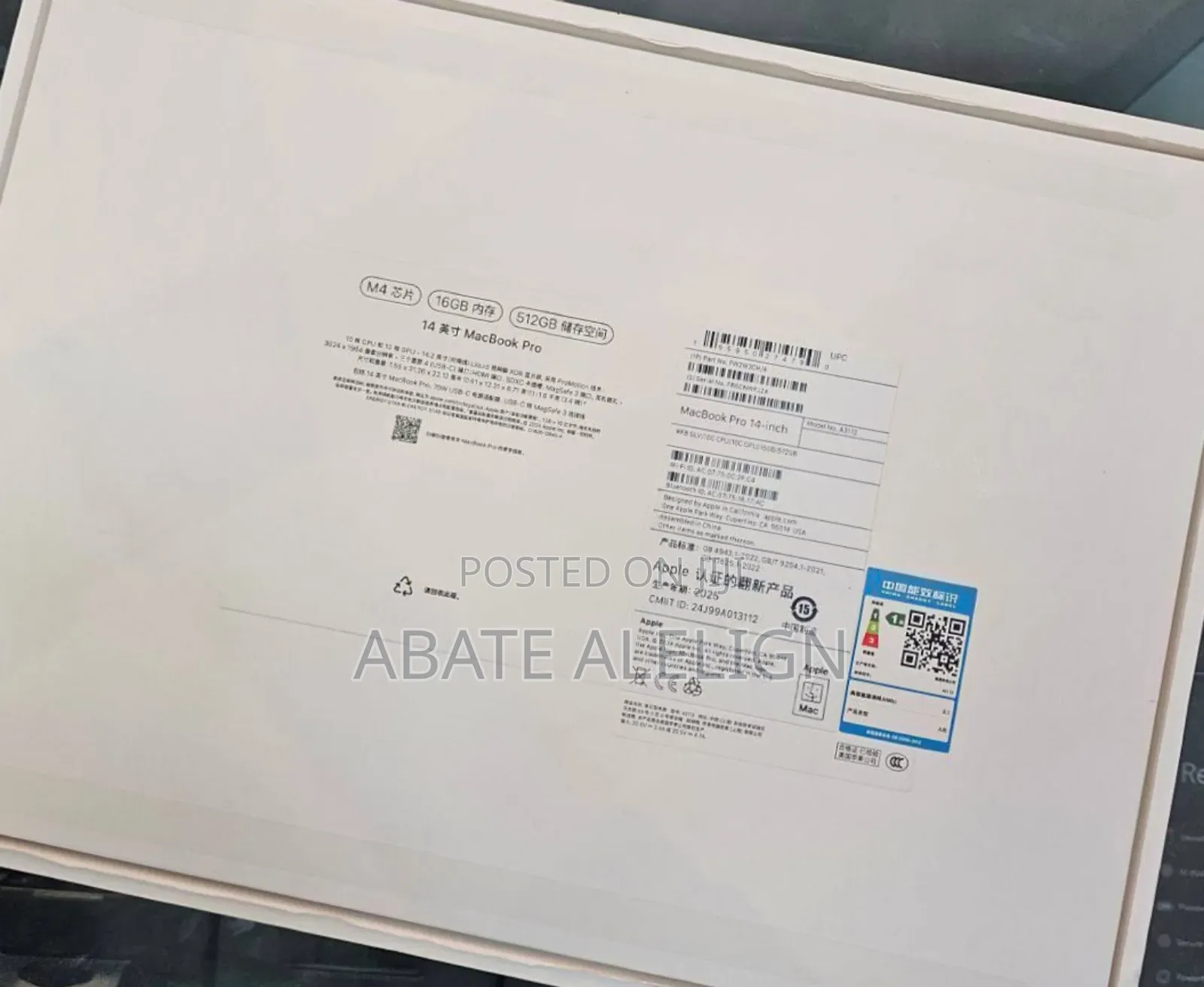 New Apple MacBook Pro 2024 M4 14-Inch 16GB Apple M4 Pro SSD 512GB