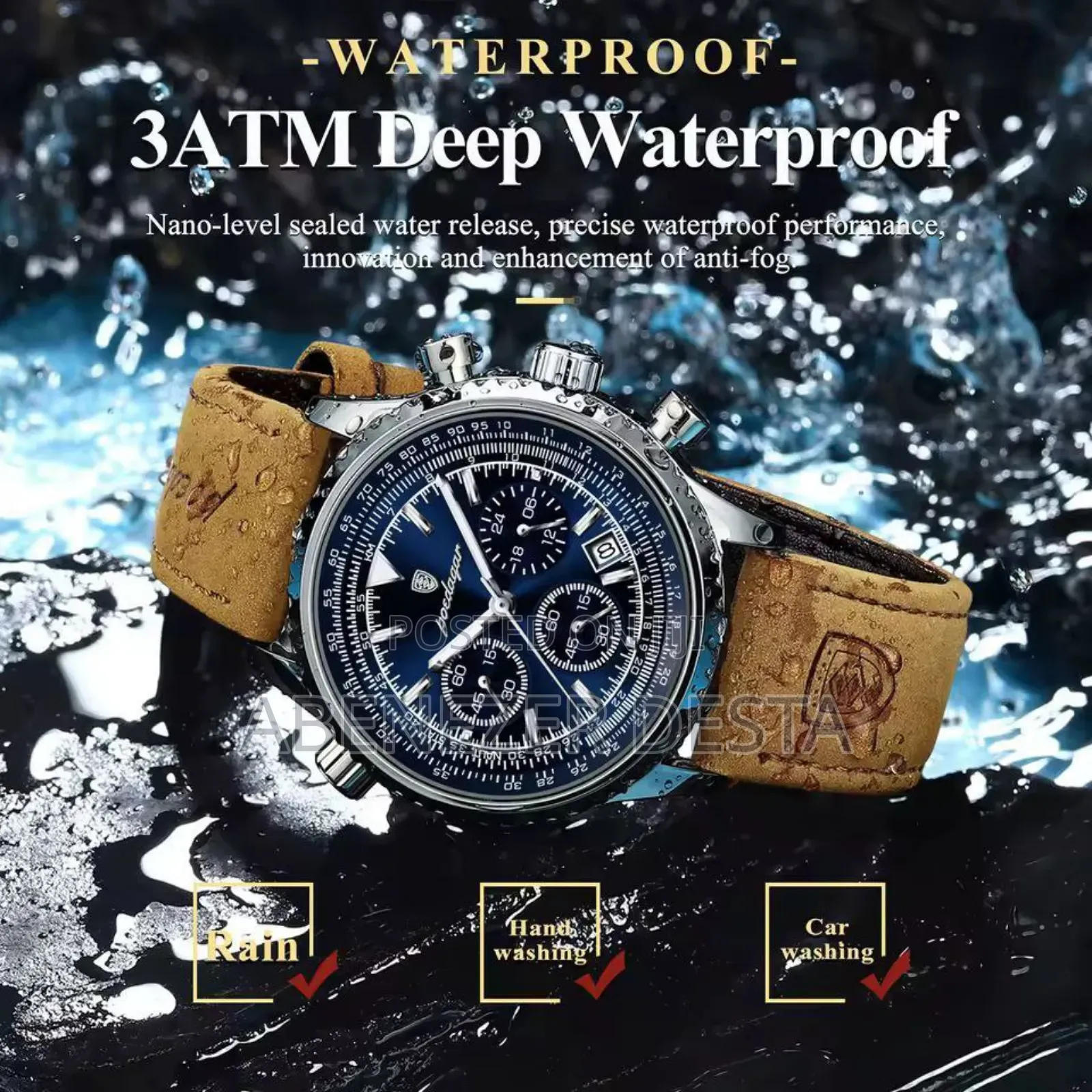 Poedagar Luxury Wristwatch for Man Waterproof Luminous Chronograph