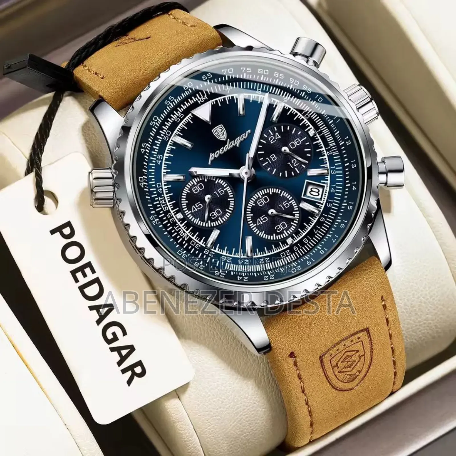 Poedagar Luxury Wristwatch for Man Waterproof Luminous Chronograph