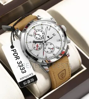 Photo - Poedagar 932 Men's Chronograph Watch With a Silver Case,