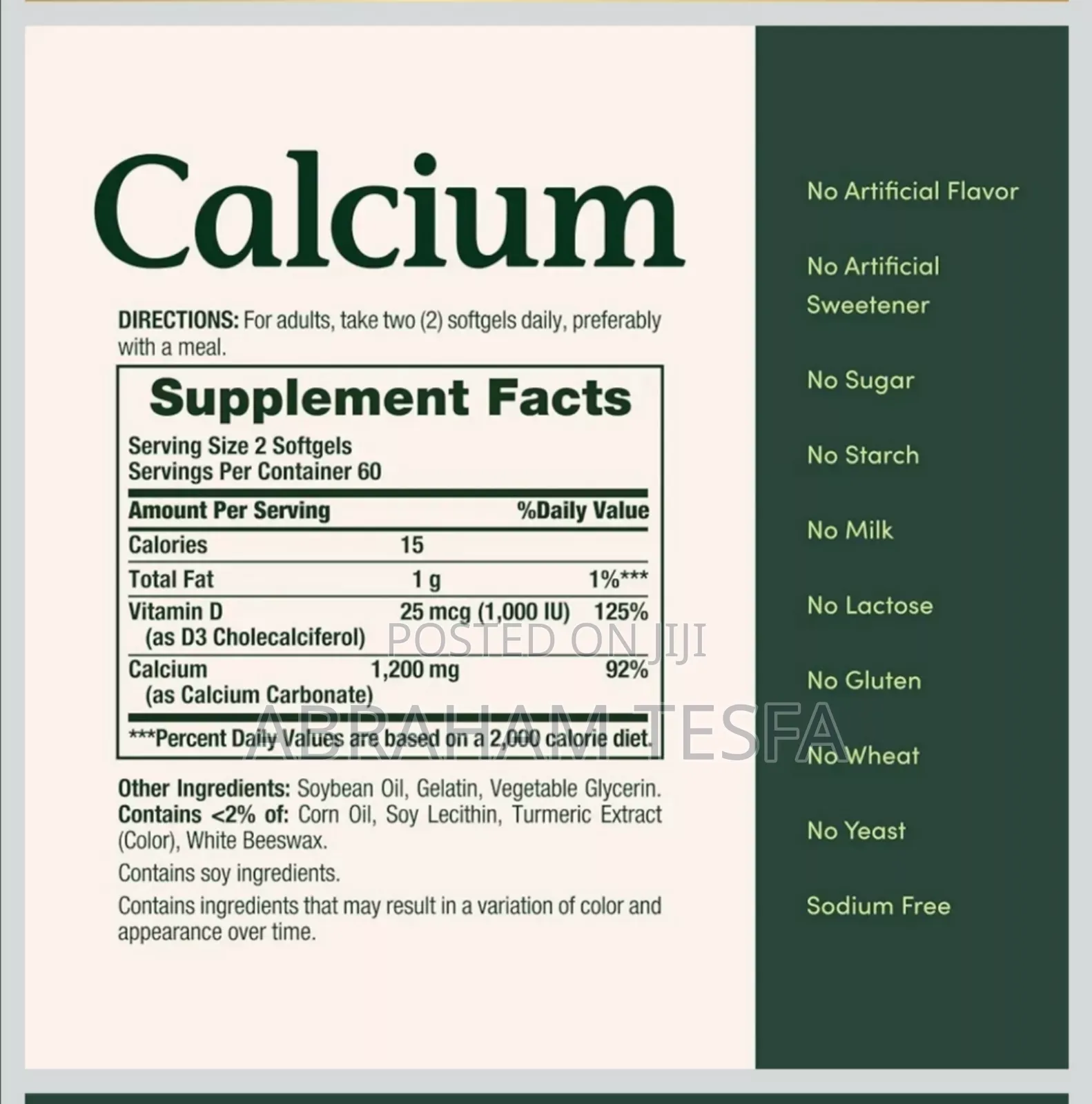 Nature’S Bounty Calcium 1200mg + Vitamin D3 - ከአሜሪካ የመጣ ኦሪጅናል!