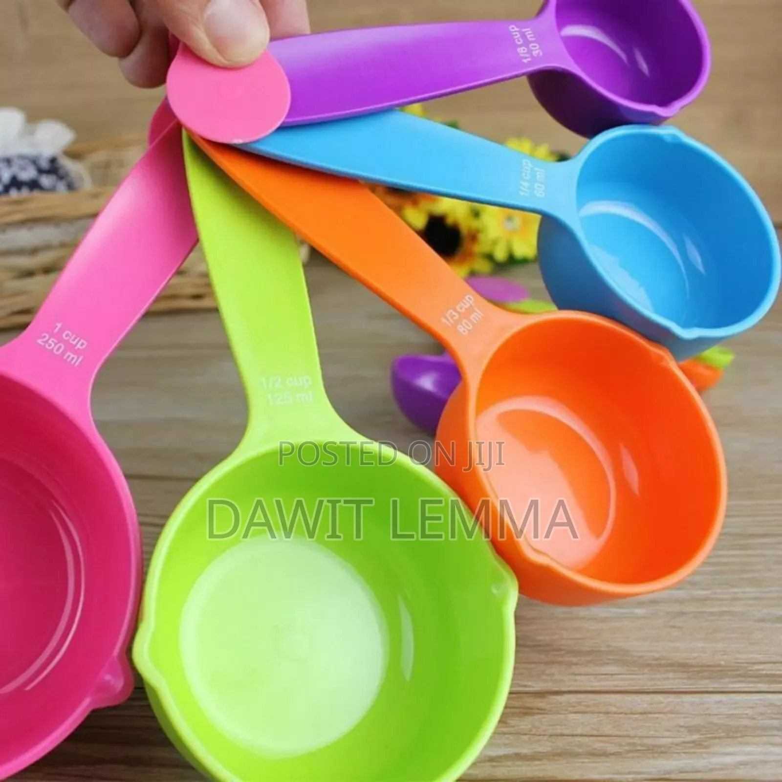 Colorful Spoons Nesting Flour Mixing Measuring Baking Cups Kitchen Tol