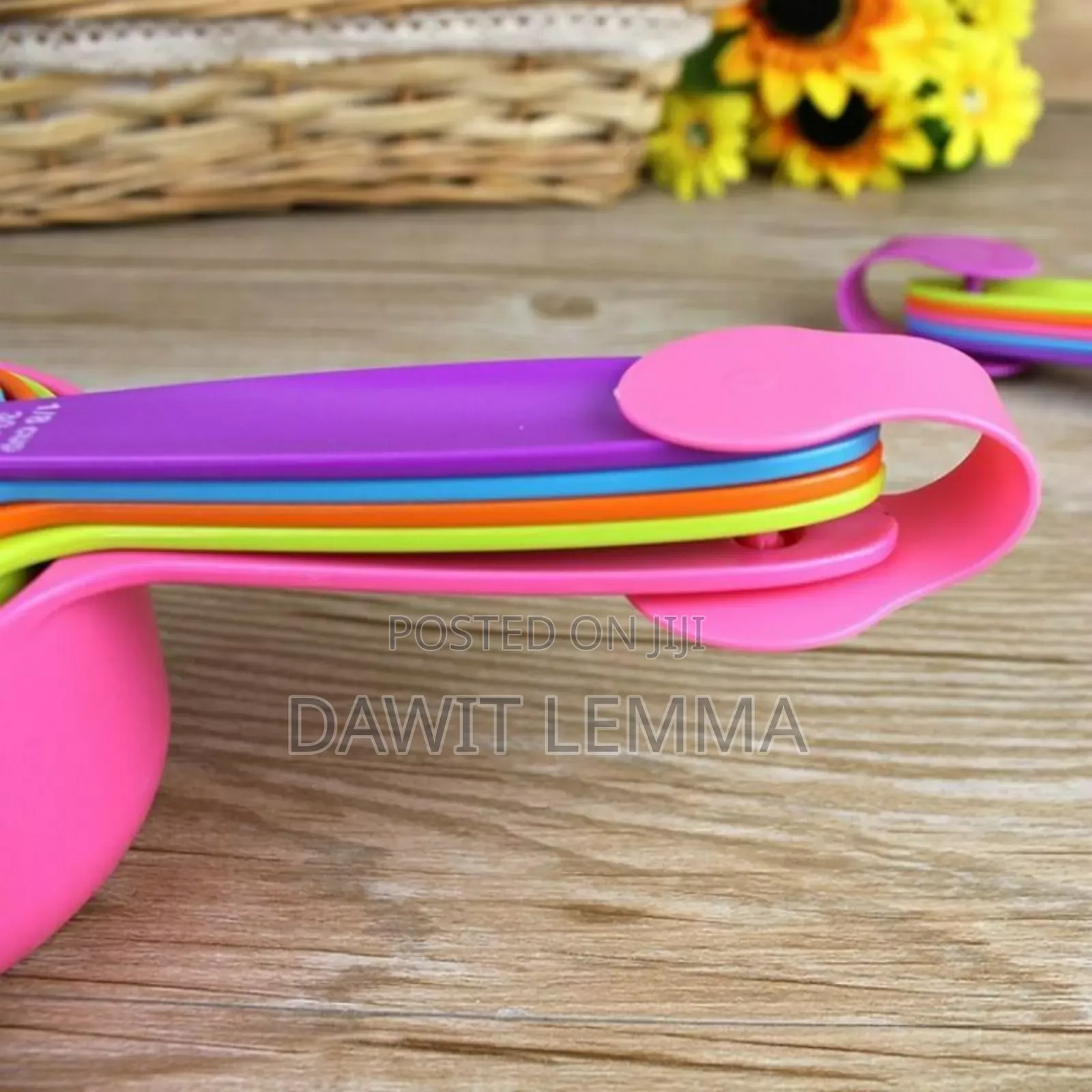 Colorful Spoons Nesting Flour Mixing Measuring Baking Cups Kitchen Tol