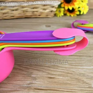 Colorful Spoons Nesting Flour Mixing Measuring Baking Cups Kitchen Tol