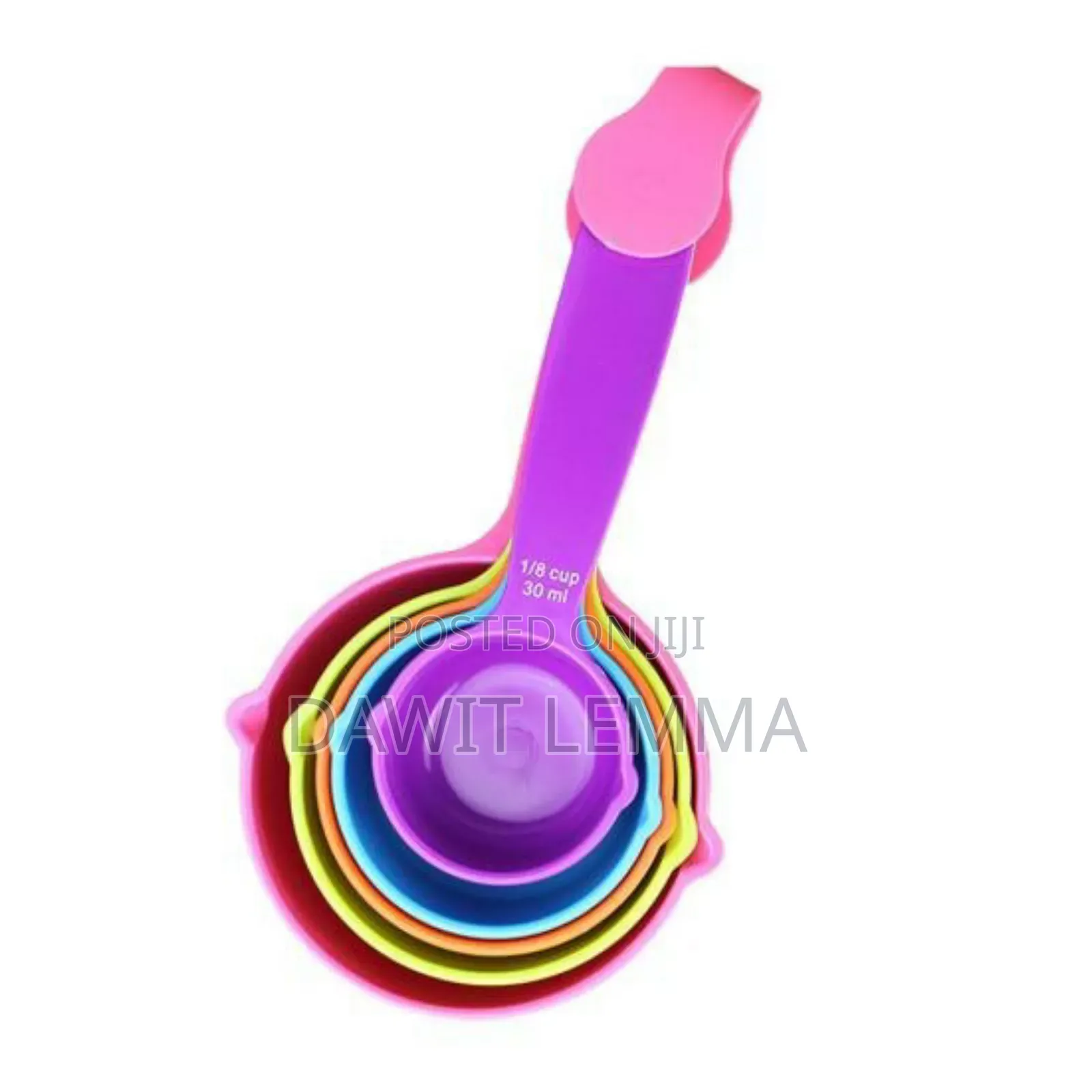 Colorful Spoons Nesting Flour Mixing Measuring Baking Cups Kitchen Tol