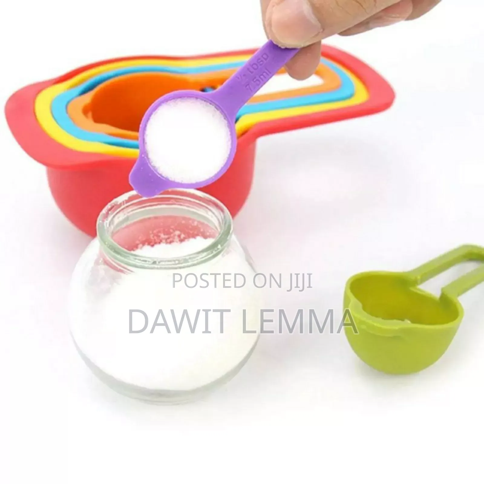 Colorful Spoons Nesting Flour Mixing Measuring Baking Cups Kitchen Tol