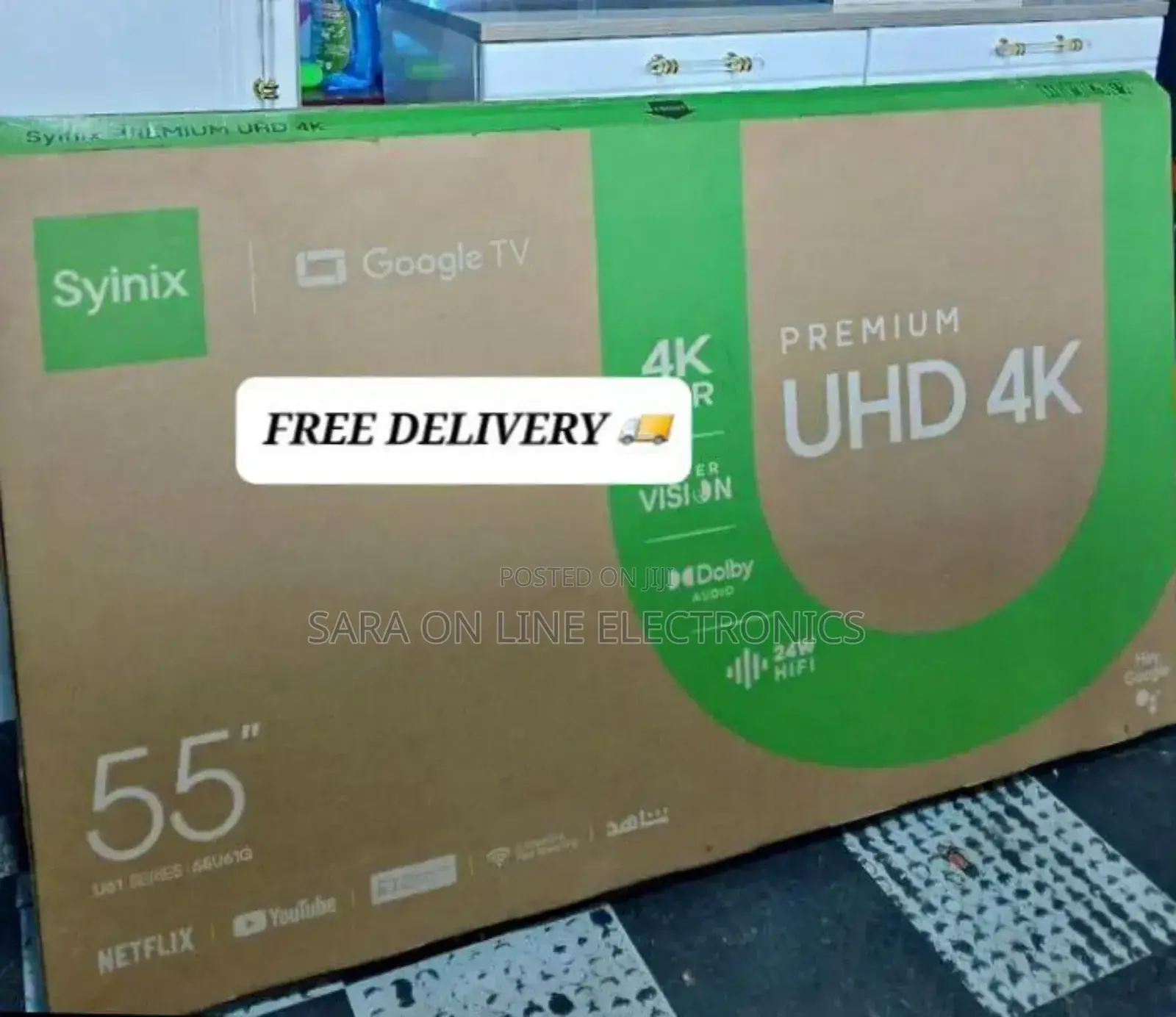 Syinix 55" Uhd Smart Android Tv Free Delivery