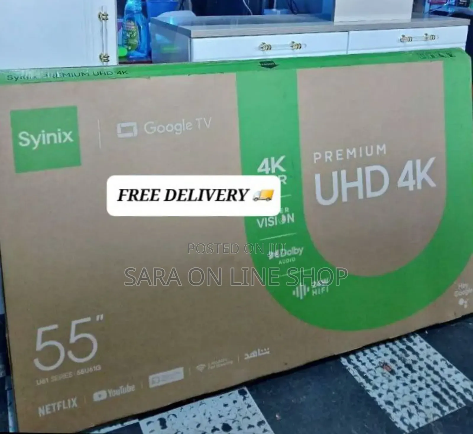 Syinix 55" Uhd Smart Android Tv Free Delivery