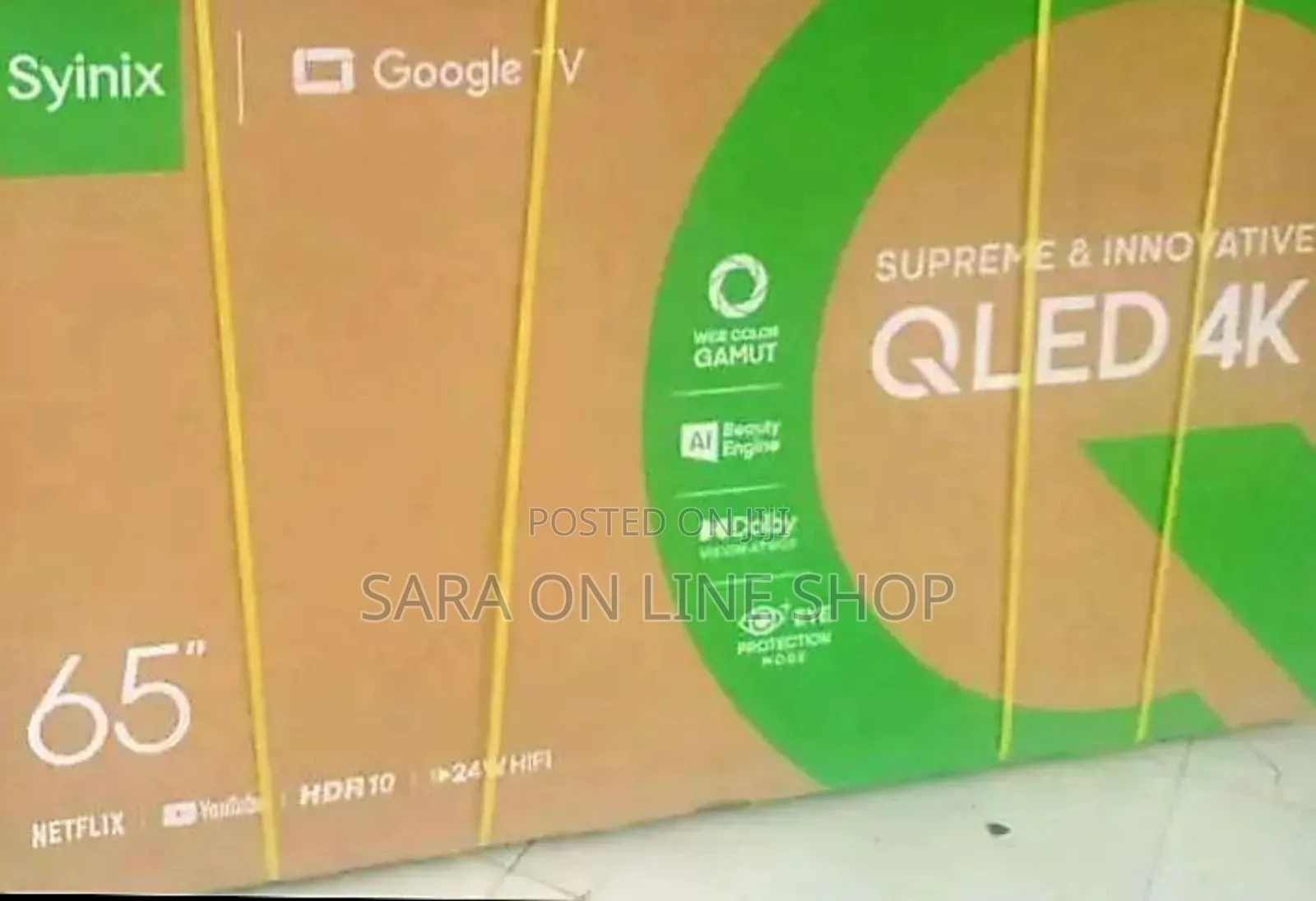 Syinix 65" Qled Smart Tv New 2025 Model 10year Warranty