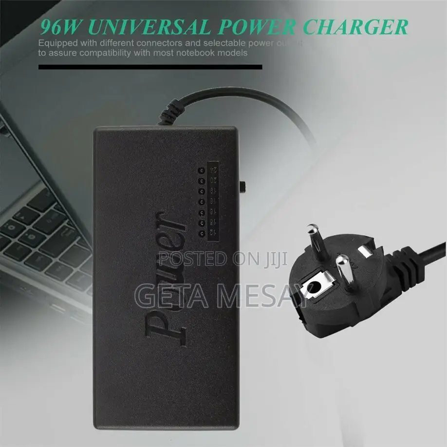 Universal Laptop Power Adapter 98w Adjustable Charger With 8 Tips