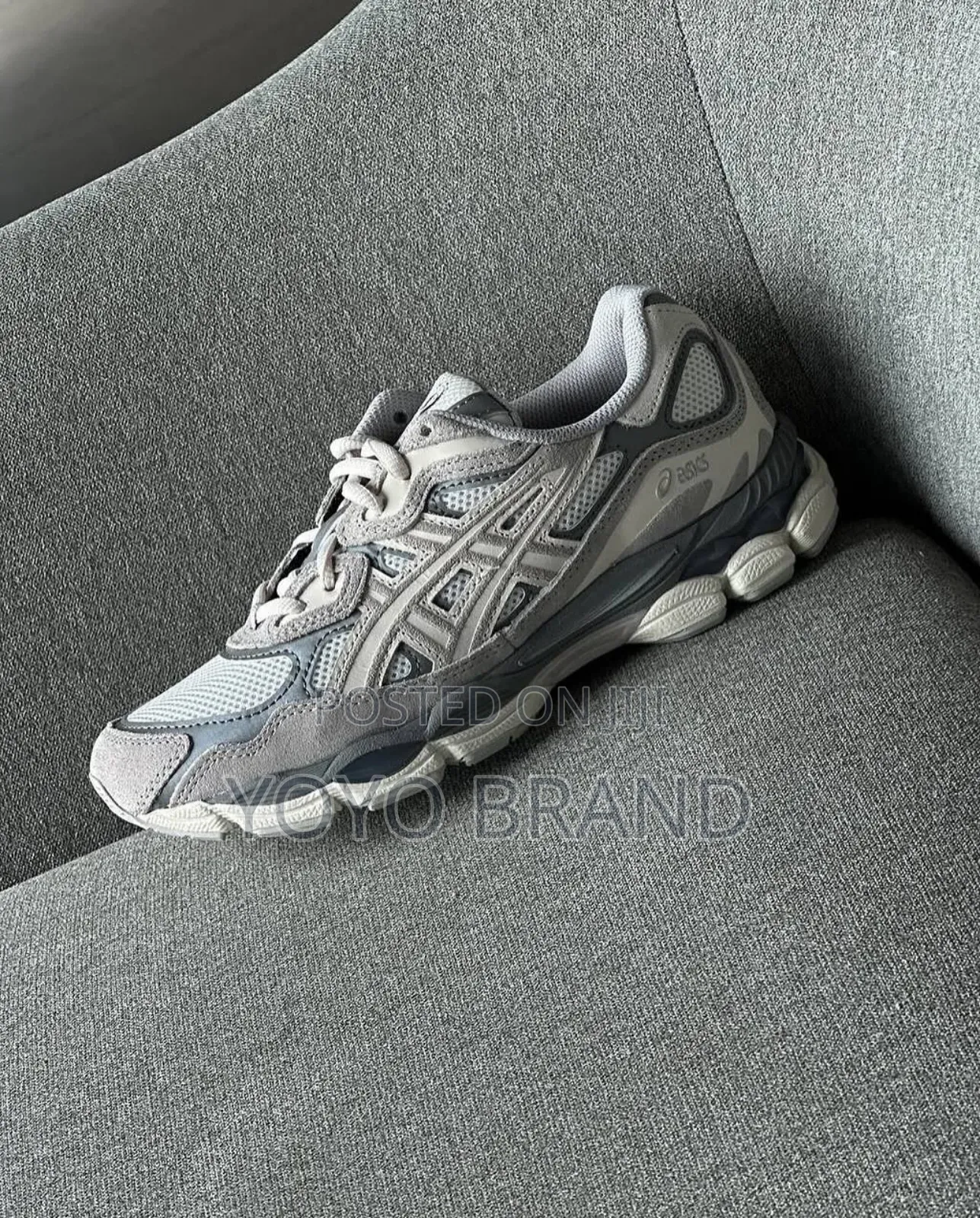 Asics Gel Nyc Cream Gray Fashion Sneaker