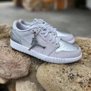 Photo - New Arrival Air Jordan 1 Low Metalic Seliver Fashion Shoes