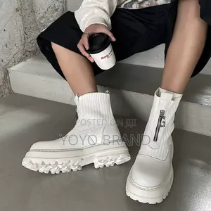 New Arrival White Chelsea Ankle Boots