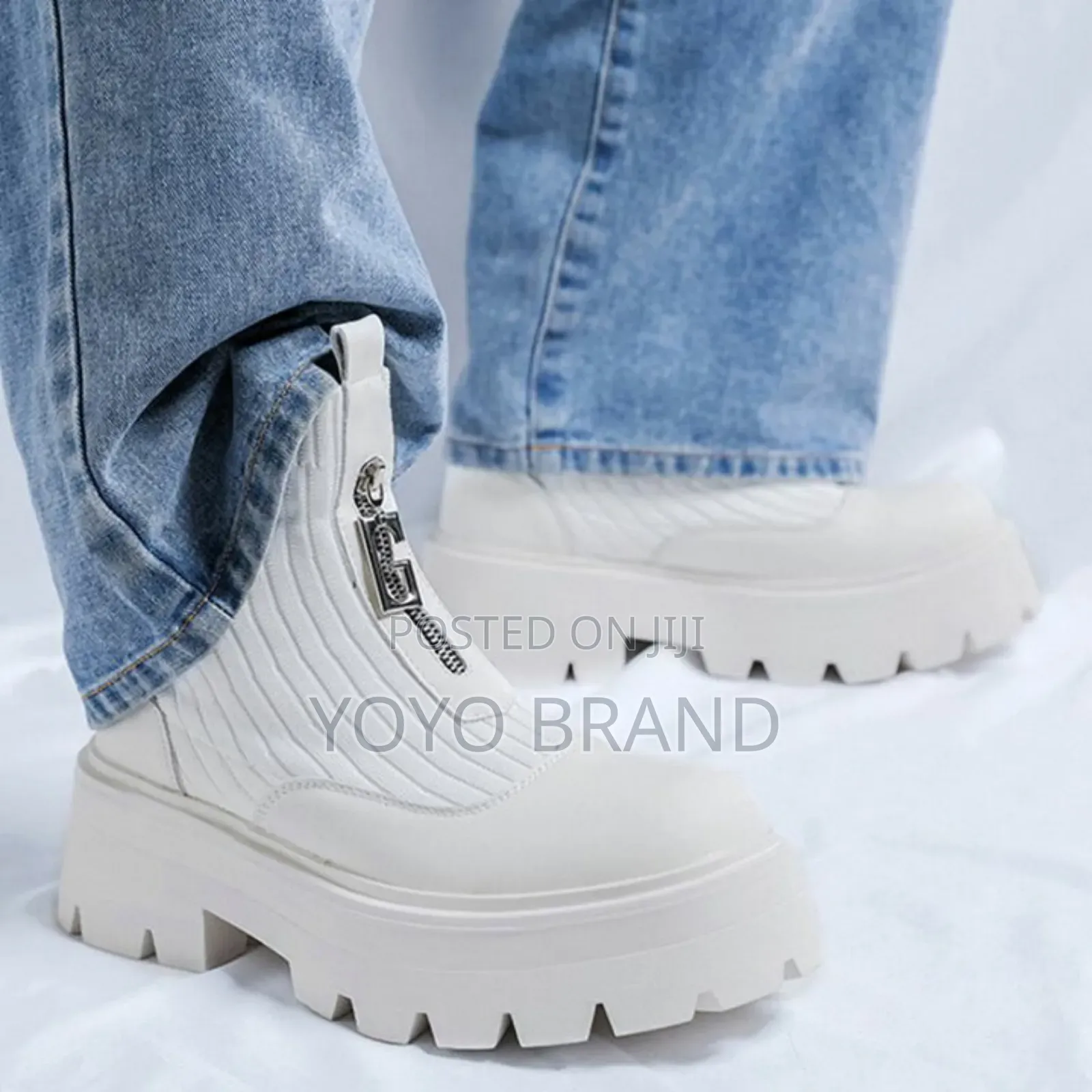 New Arrival White Chelsea Ankle Boots