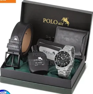 Photo - Polo Airmen's Wristwatch Belt Wallet Card Holder Perfume Gift Set