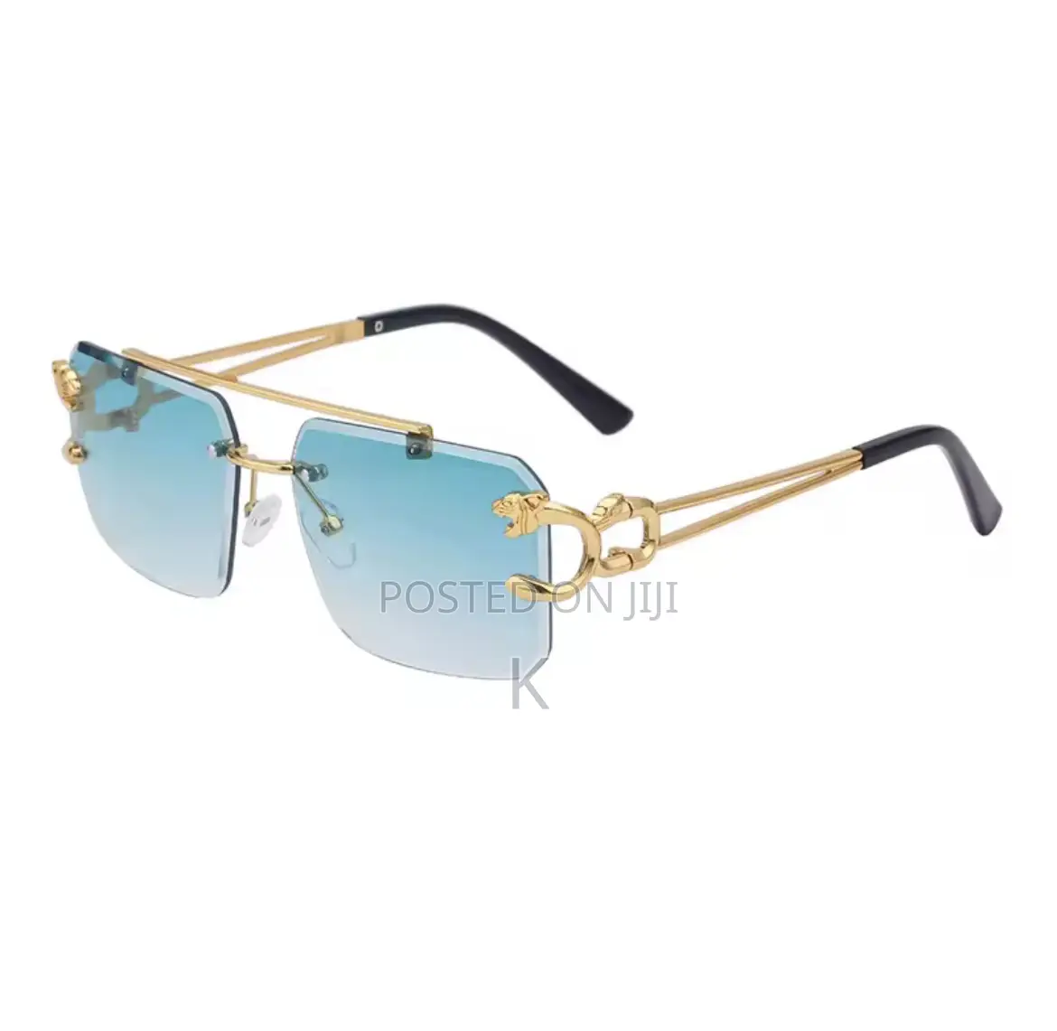 Metal Leopard Rimless Sunglasse