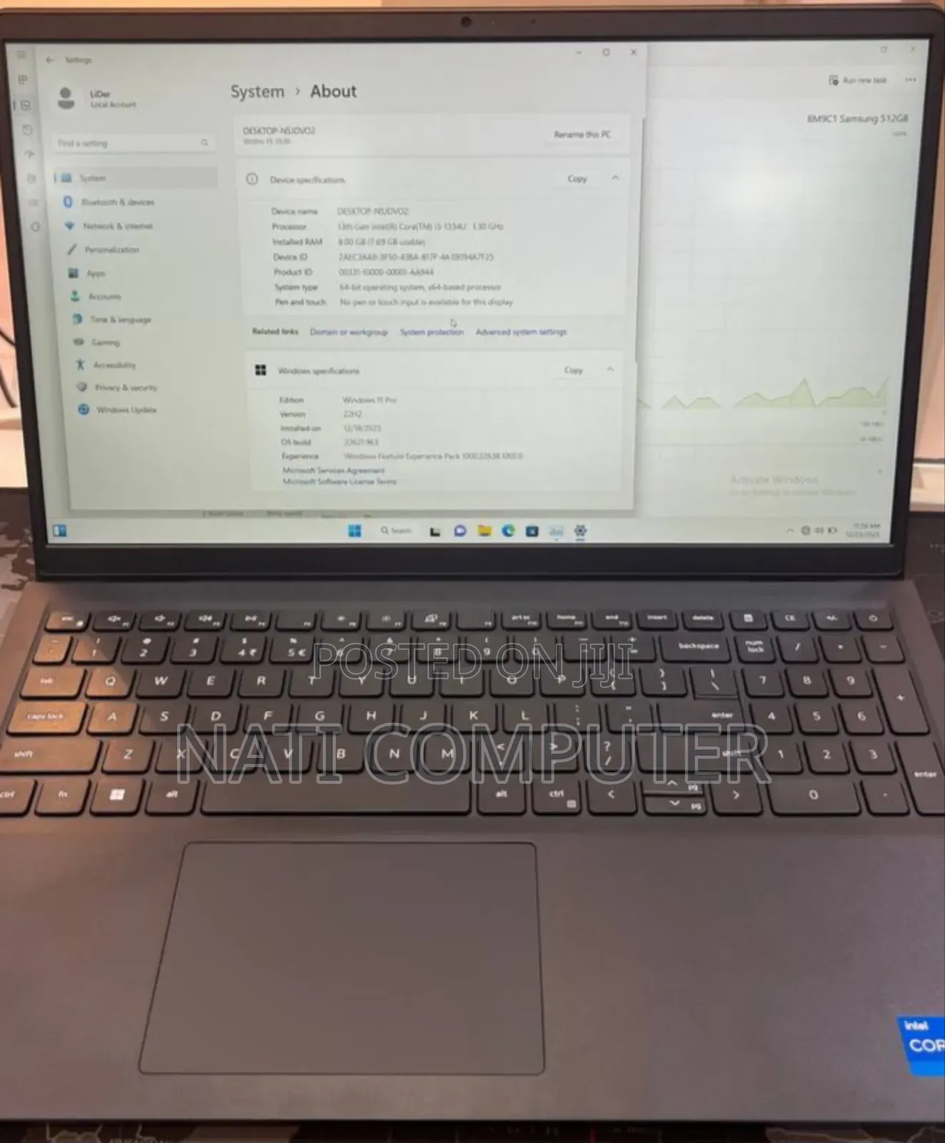New Laptop Dell 8GB Intel Core I5 SSD 512GB