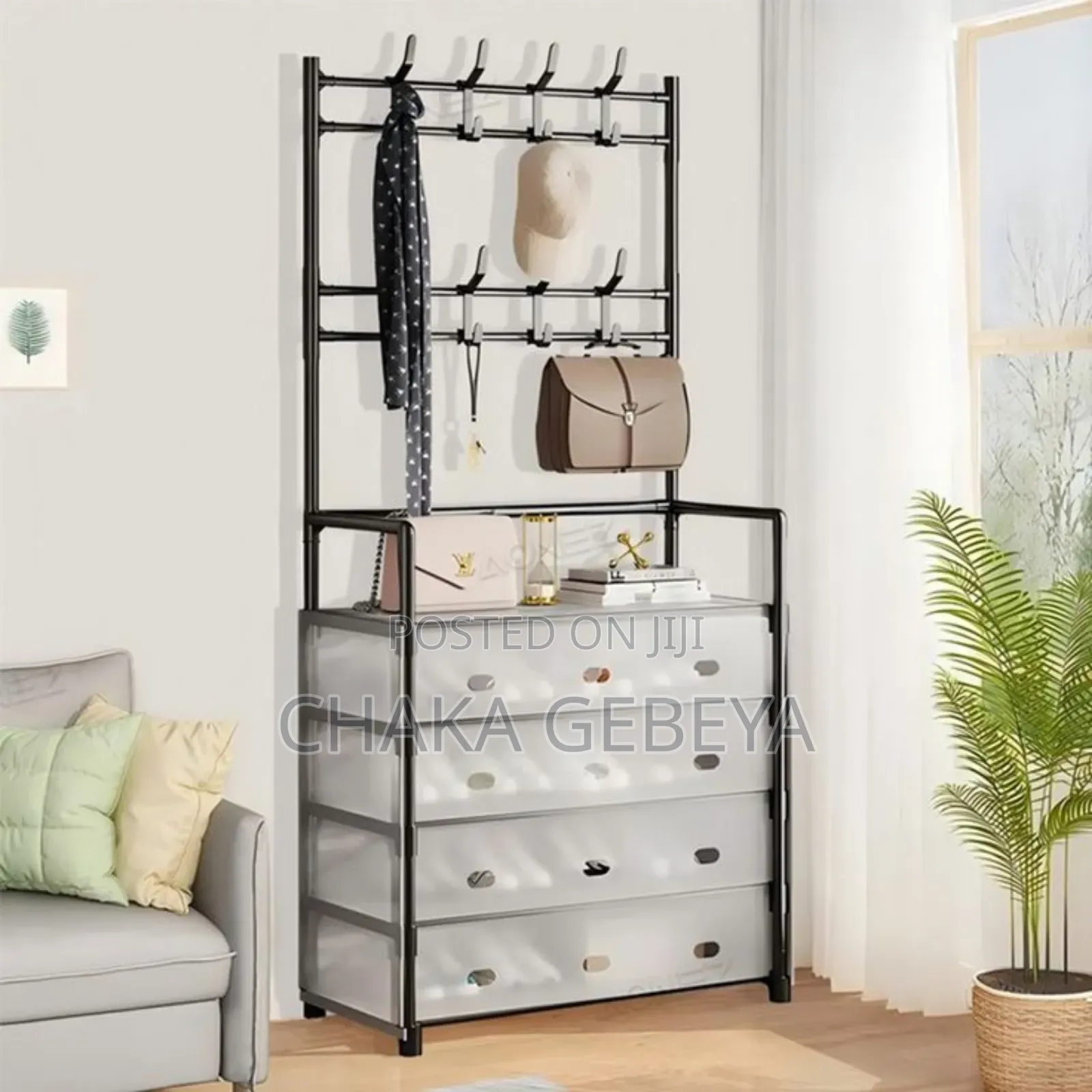 Multifunctional Shoe Hat Rack - 4-Tier - Stainless Steel