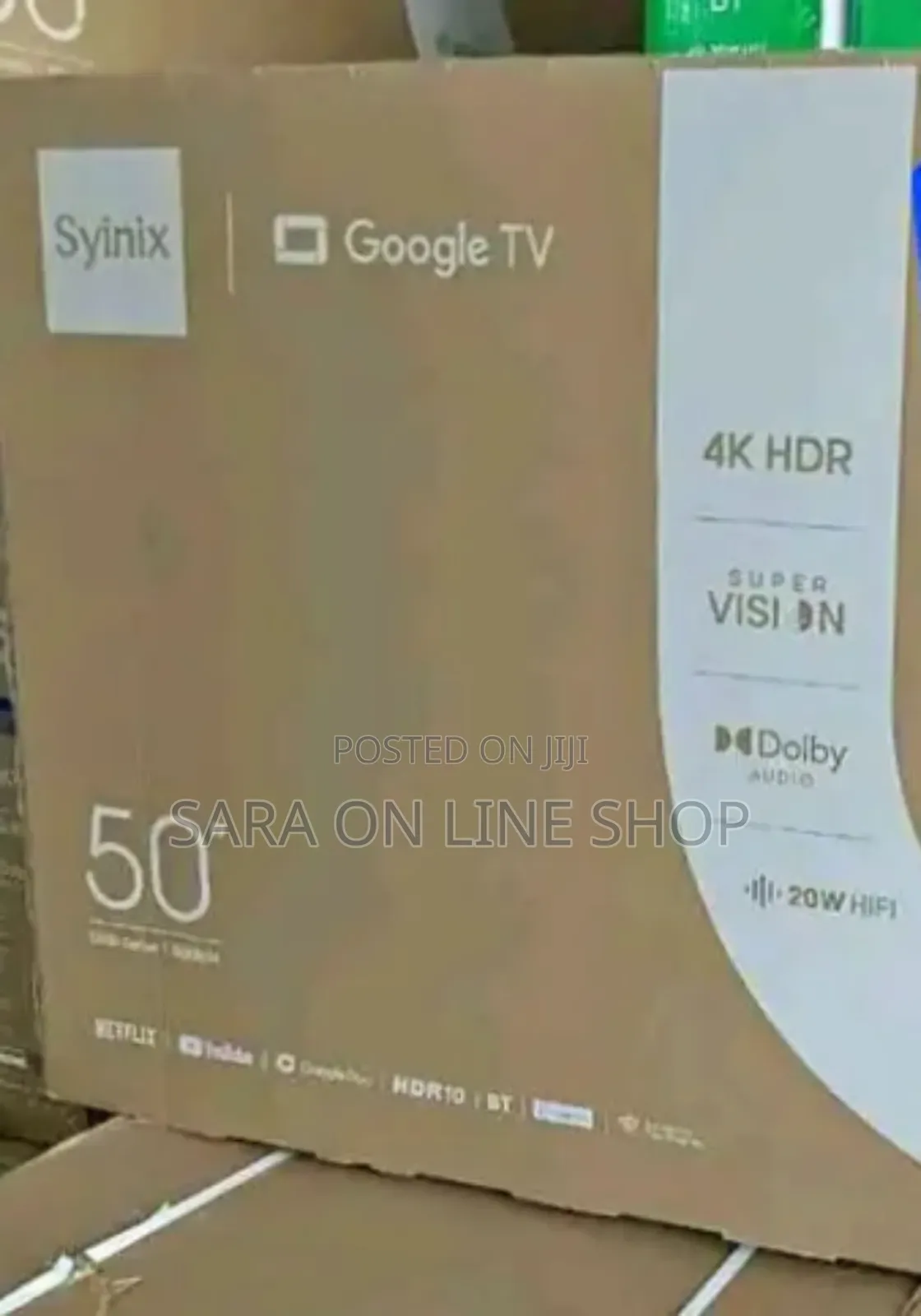 Syinix 50" Uhd Android Smart Tv New Model Free Delivery