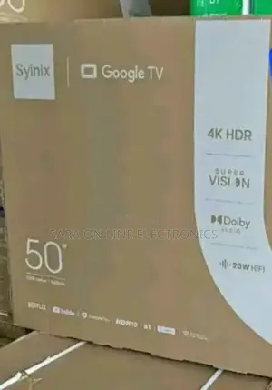 Syinix 50" Uhd Android Smart Tv New Model Free Delivery