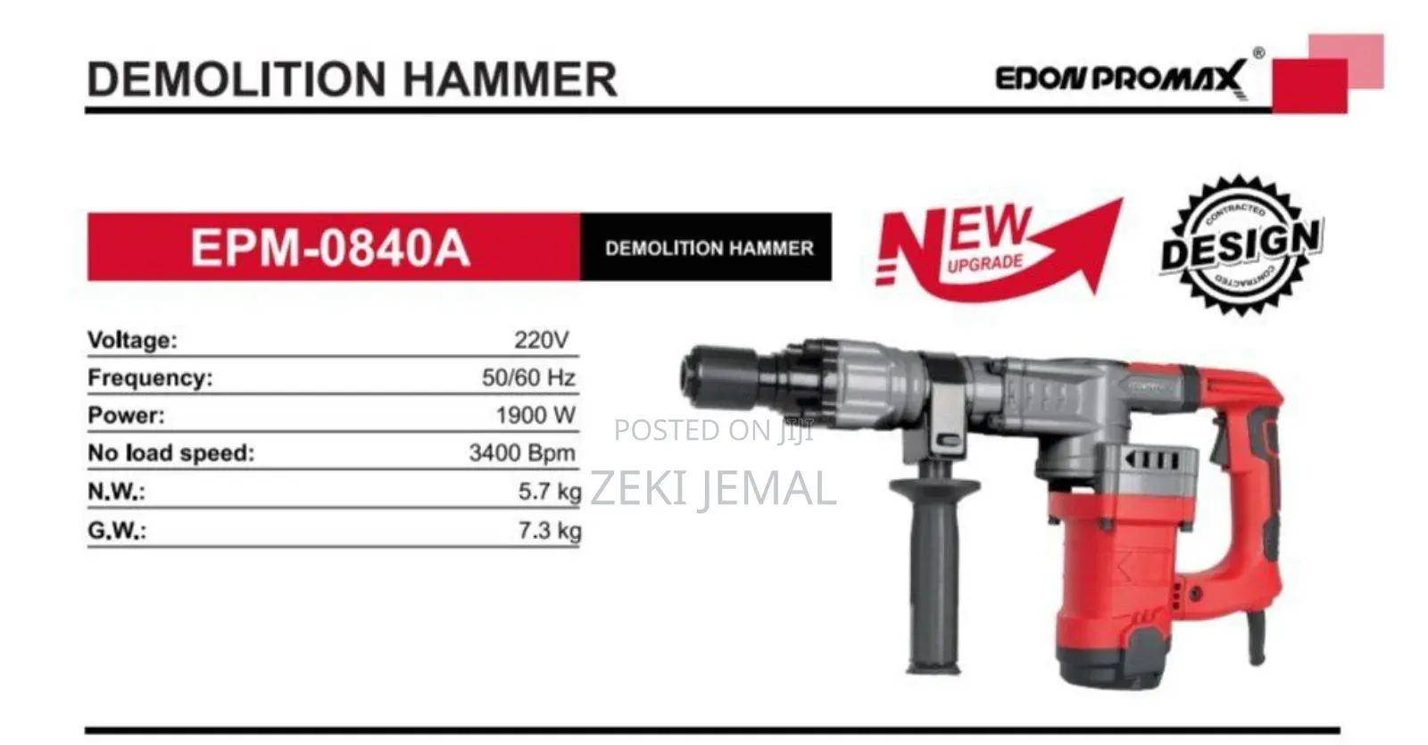 Demolition Hammer Drill 1900w
