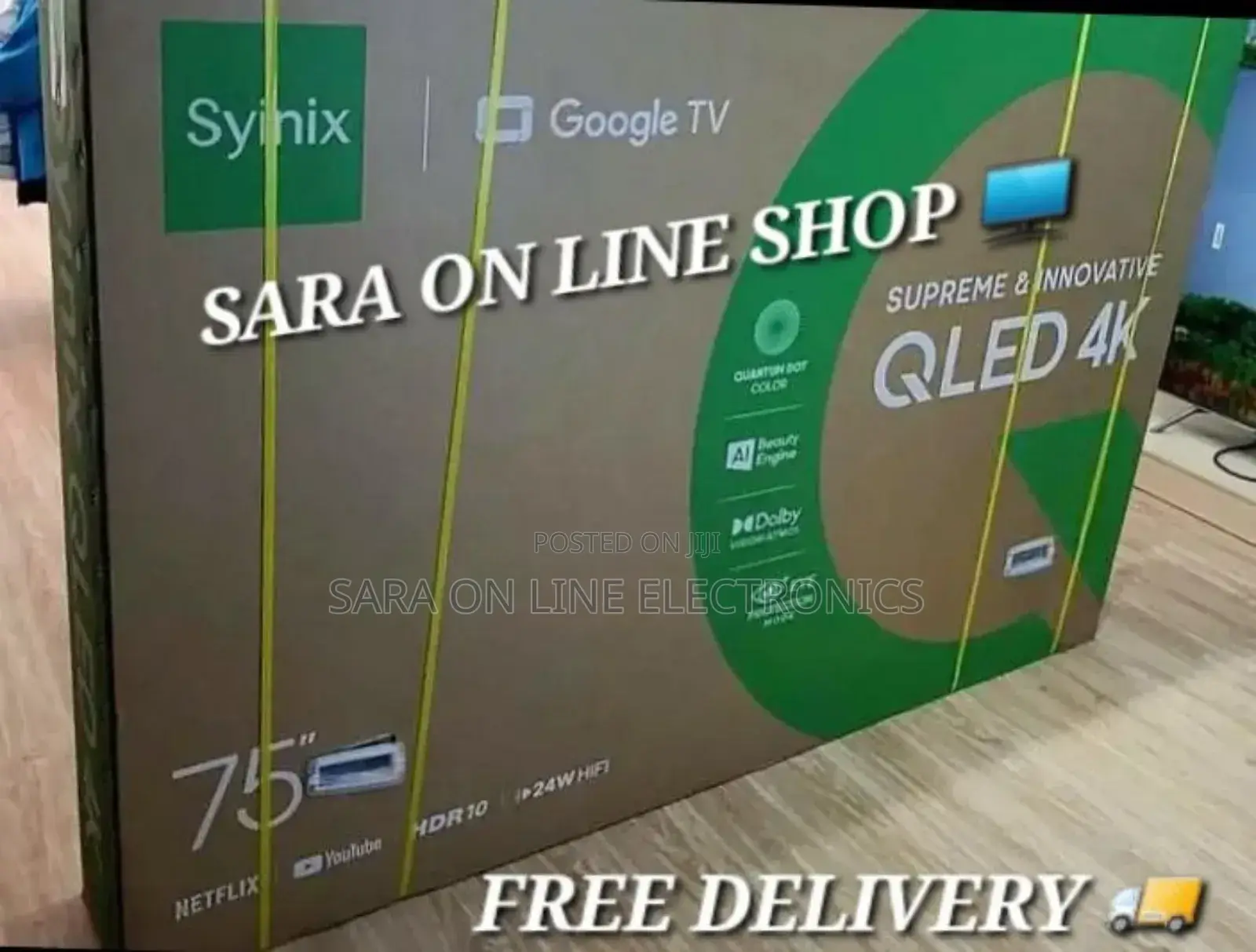 Syinix 75" Qled Smart Google Tv New 2025 Free Delivery