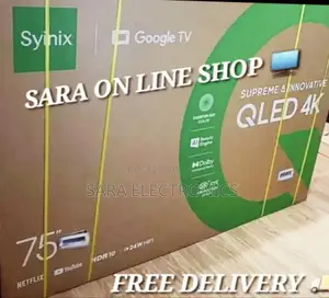 Syinix 75" Qled Smart Google Tv New 2025 Free Delivery