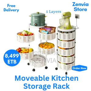 Photo - 5 Layer Moveable Kitchen Storage Rack /Free Delivery/