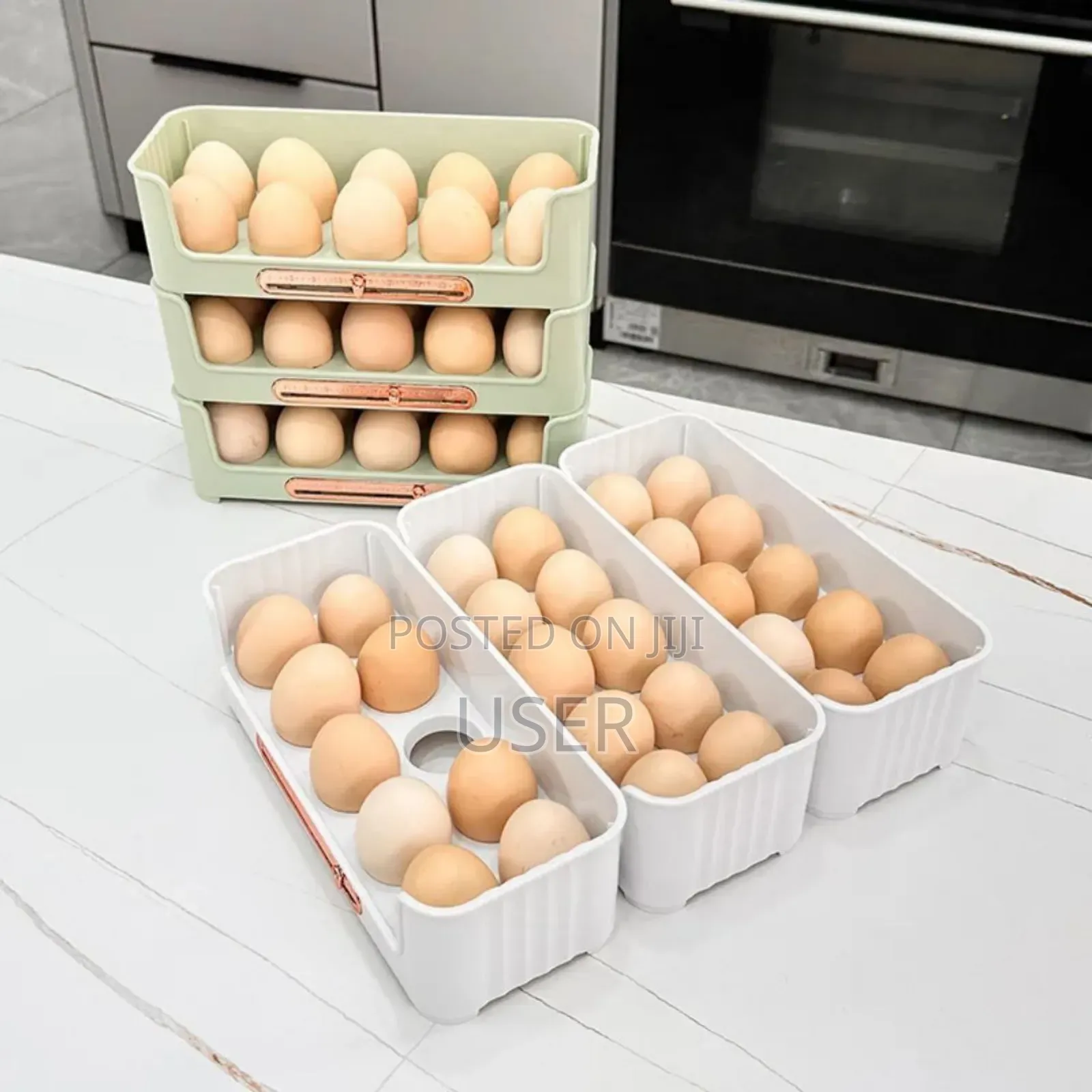 3-tier Plastic Stackable Egg Organizer