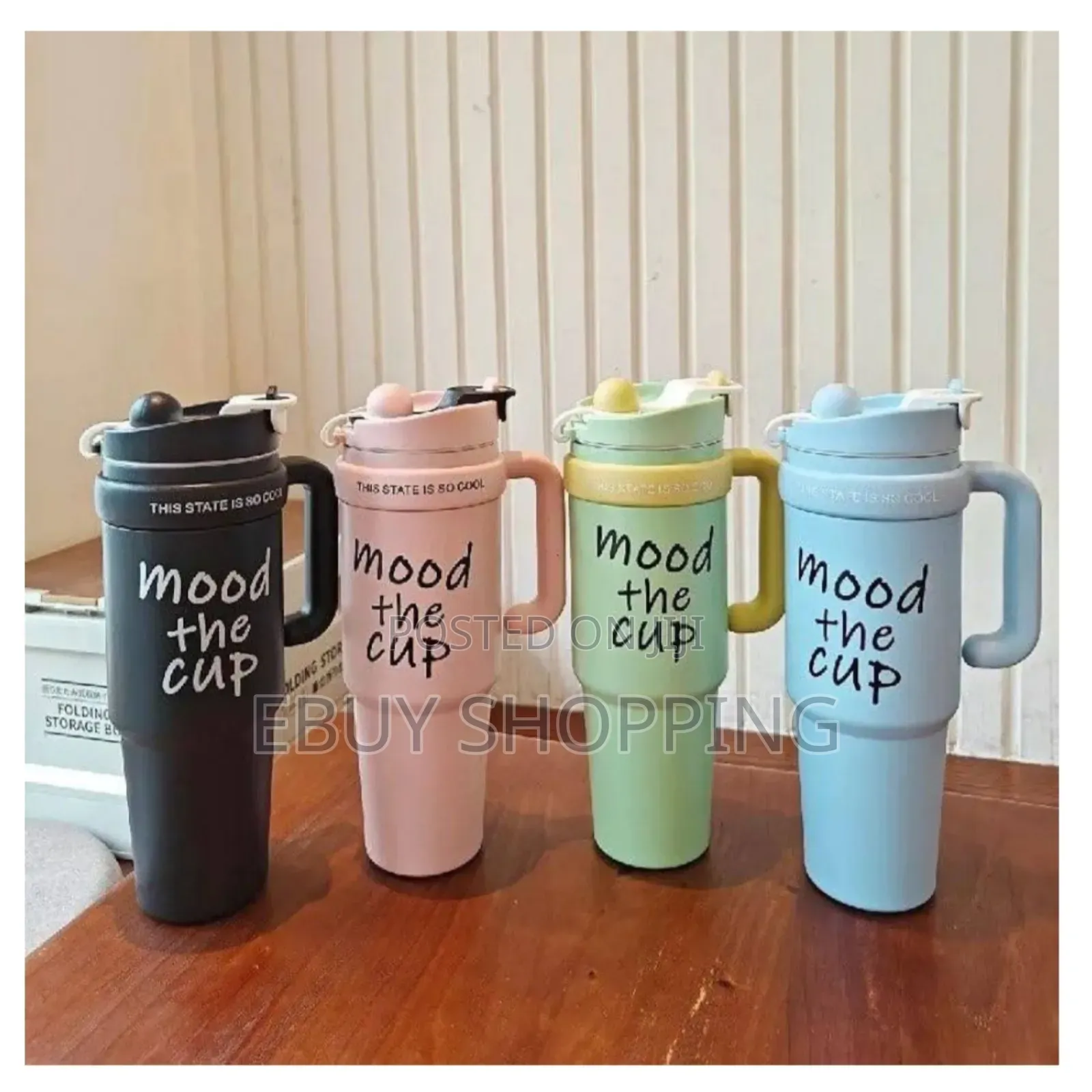 Mood The Cup: Double-wall Insulated Tumbler With Handle Straw