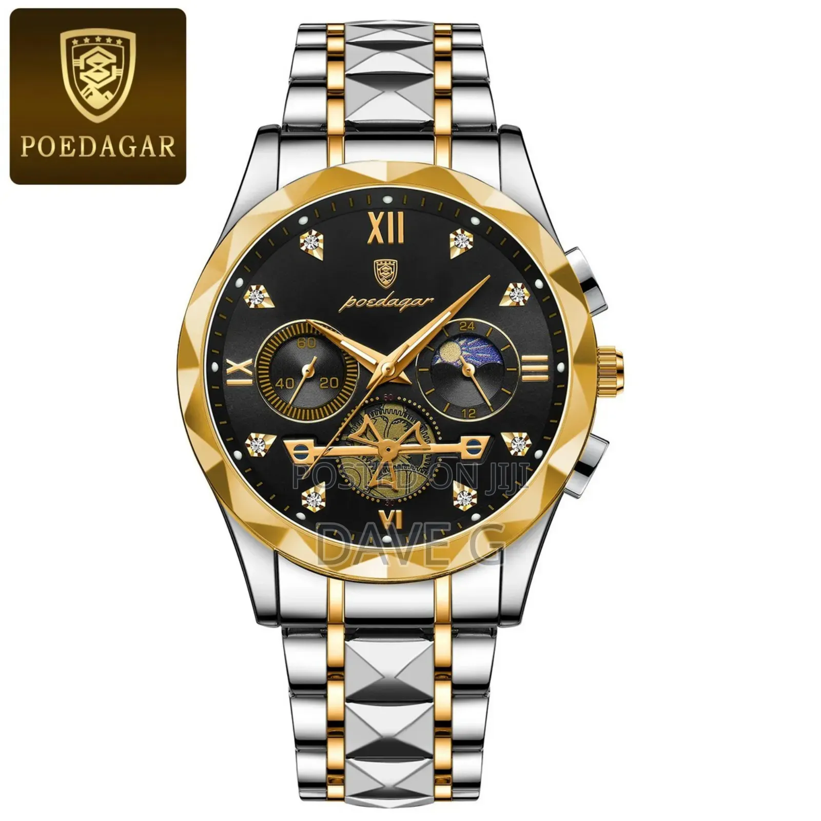 Poedagar Luxury Man Wristwatch Waterproof Luminous Chronograph Watch