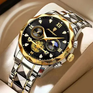 Photo - Poedagar Silver Gold and Black Color Watch for Men Brand