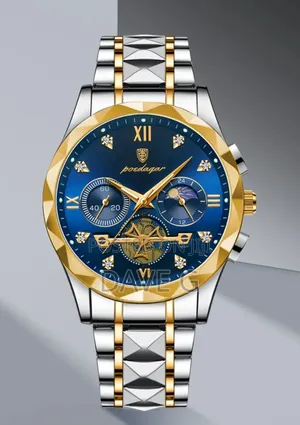 Poedagar Luxury Men Quartz Watch With a Stainless Steel Band and Blue