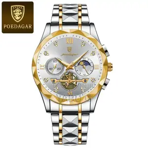 Poedagar Stainless Steel Chronograph Luminous Quartz Watch