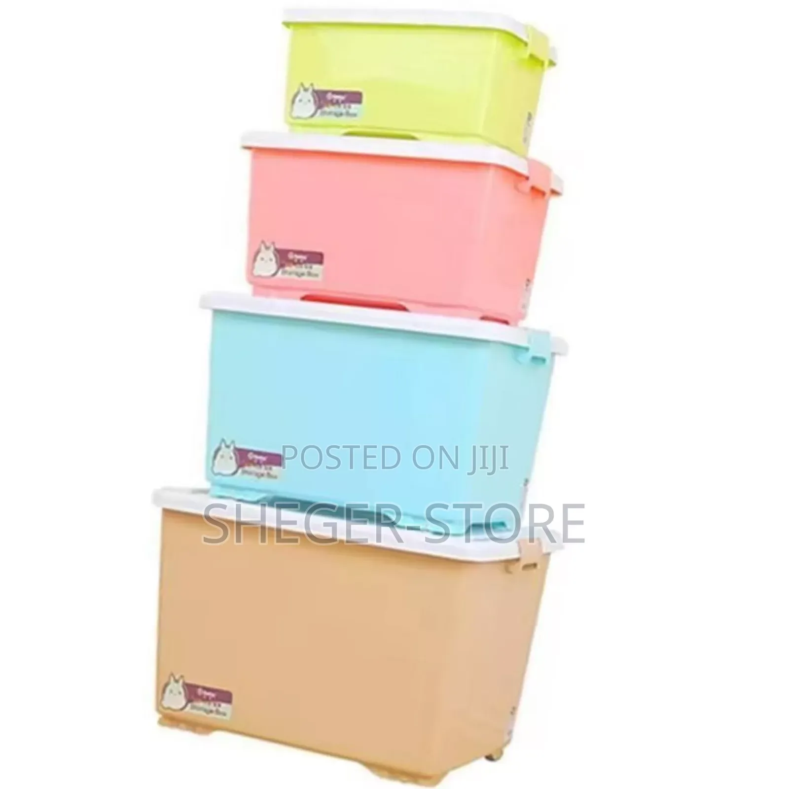Orginal 4pcs Plastic Storage Box(70l , 60l , 45l እና 30l የመያዝ አቅም ያላቸው)