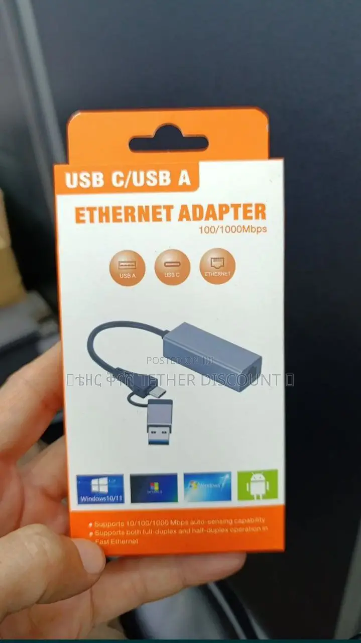 Usb C/Usb a Ethernet Adapter Original 100/100mbps