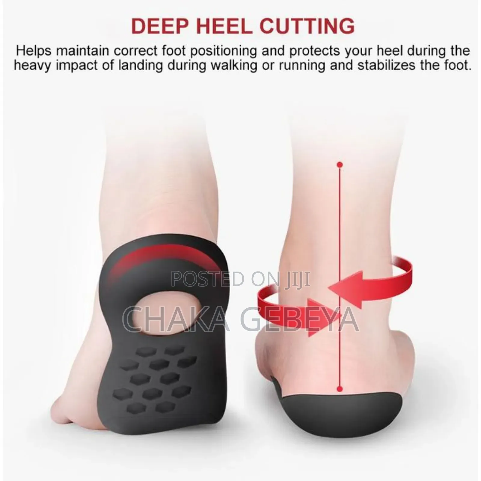 Flat Foot Orthopaedic Insoles - Free Size - Durable Support