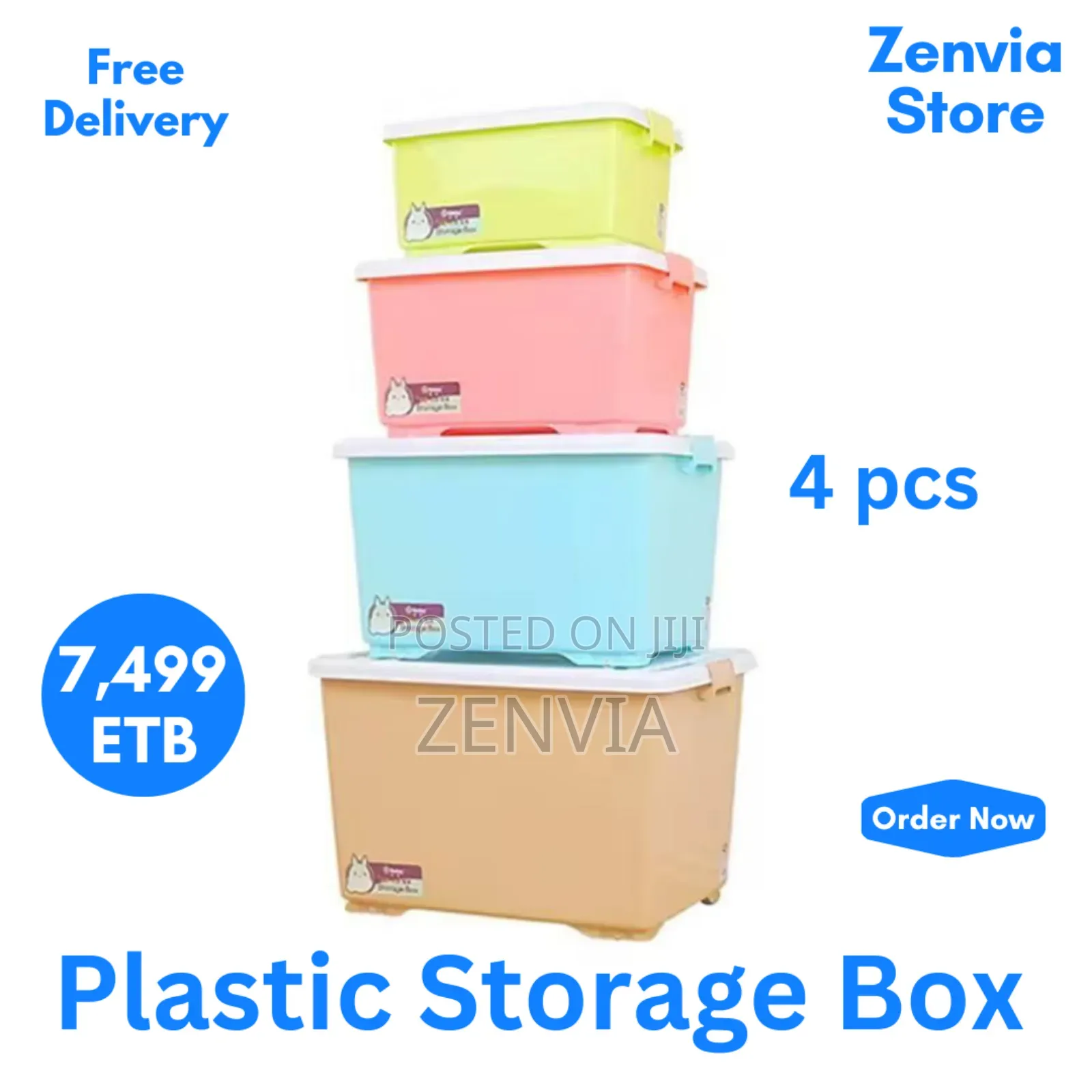4 PCS Plastic Storage Box /Free Delivery/