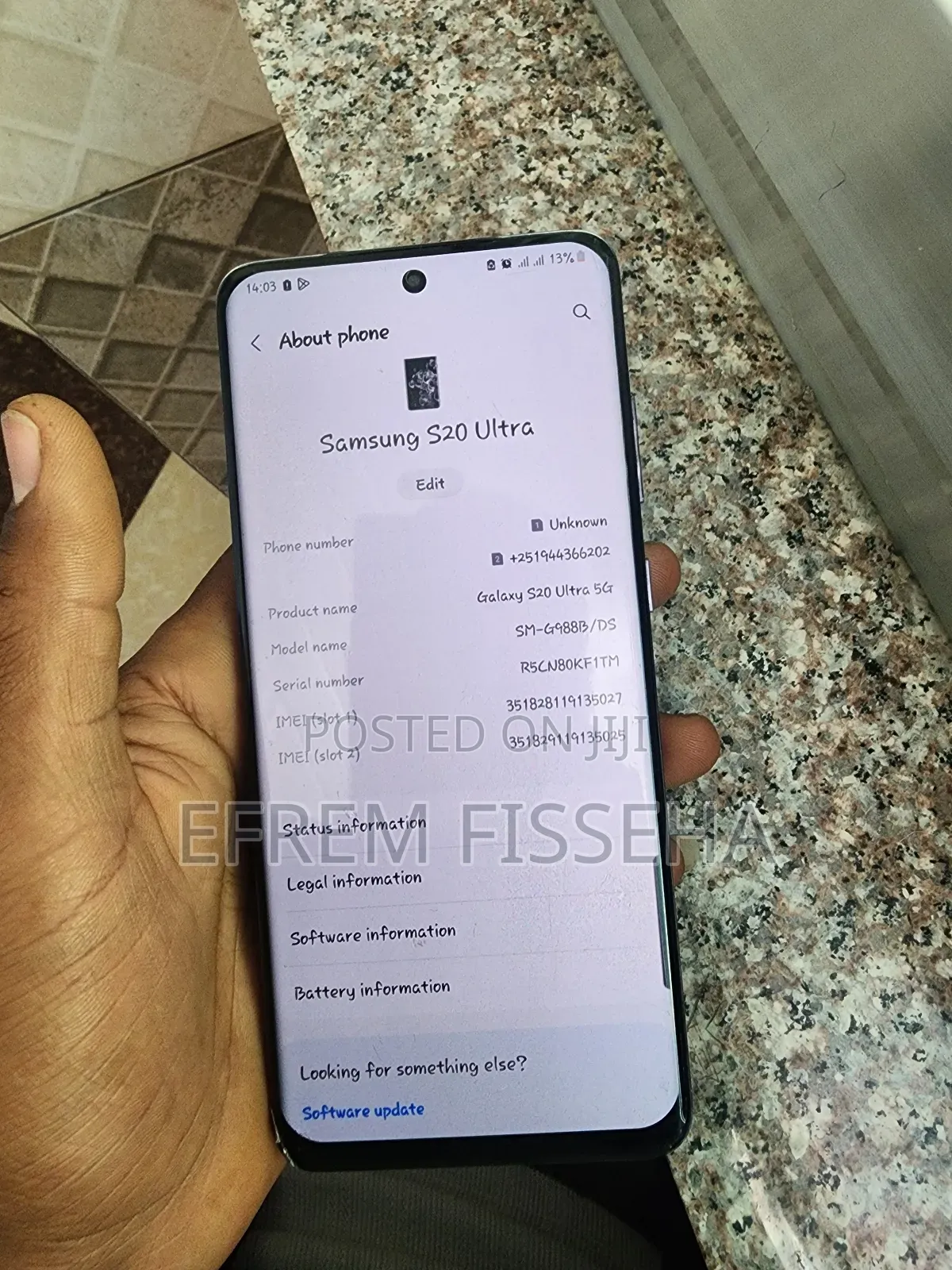 Samsung Galaxy S20 Ultra 5G 128 GB Black