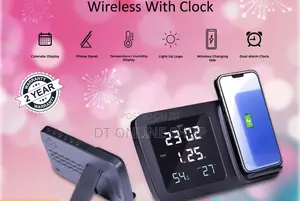 Rise Digital Alarm Clock Wireless Charger